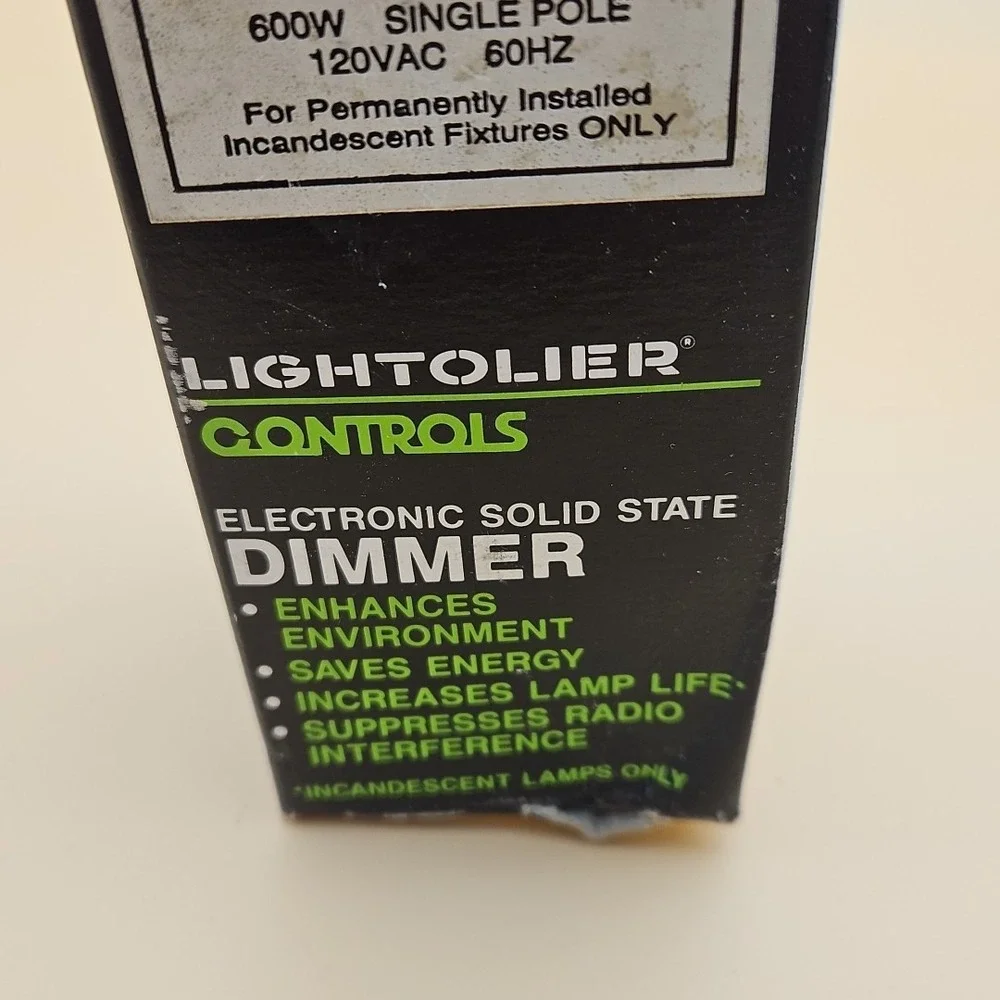 Lightolier Radiant R600-PP Push Incandescent Dimmer Single Pole New Vintage